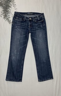 Miss Me Women's Crop Low rise Jeans Distressed Size 29x25
