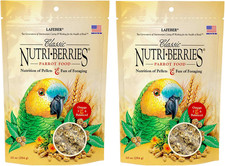 Classic Nutri-Berries Pet Bird Food, for Parrots 10 Oz Pack of 2