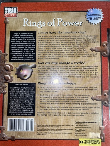 Fast Forward Entertainment Rings Of Power D20 Hardcover RPG - Picture 4 of 4