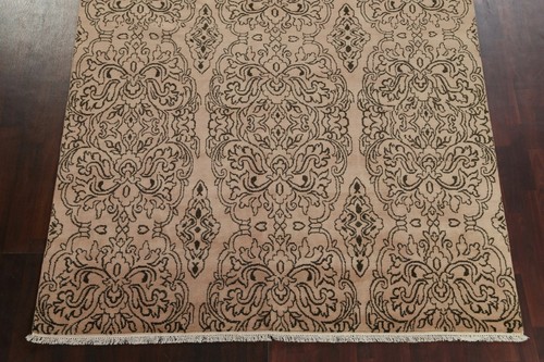 Brown Soft Plush Contemporary Art & Craft 8x10 Area Rug Hand-knotted Wool Carpet - 第 5/12 張圖片