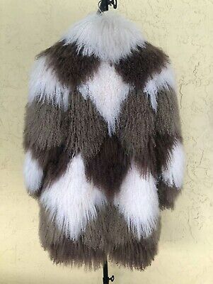 80s 90s Vintage Multi Color Patchwork Mongolian Fur Coat 80s 90s Vintage Multi Color Patchwork Mongolian Fur Coat