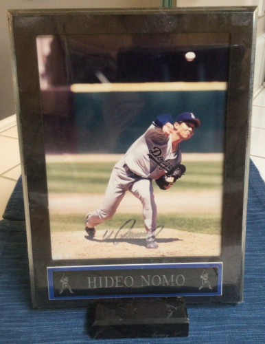 1995 Hideo Nomo Los Angeles Dodgers Signed Framed Color 8 x 10 Photo COA ~868A - Picture 1 of 5