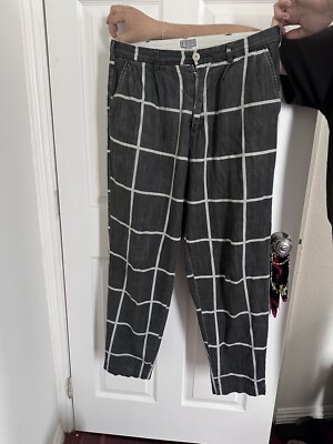 cav empt trousers pants windowpane print light grey