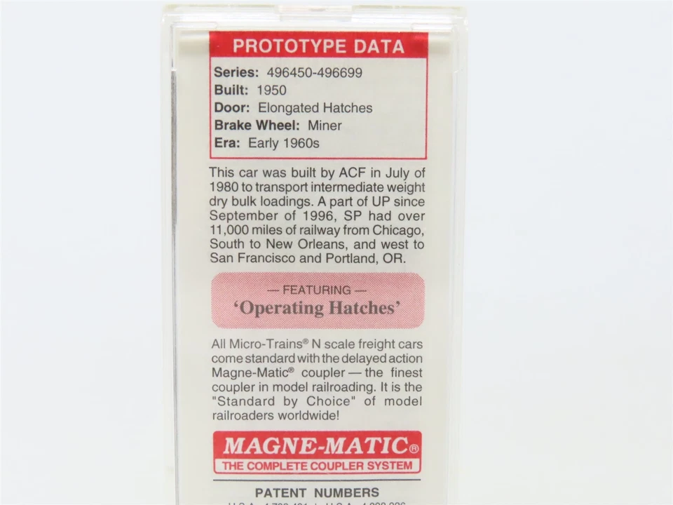 N Micro-Trains MTL 94040 SP Southern Pacific 3-Bay Centerflow Hopper #496535 - Image 4 of 4