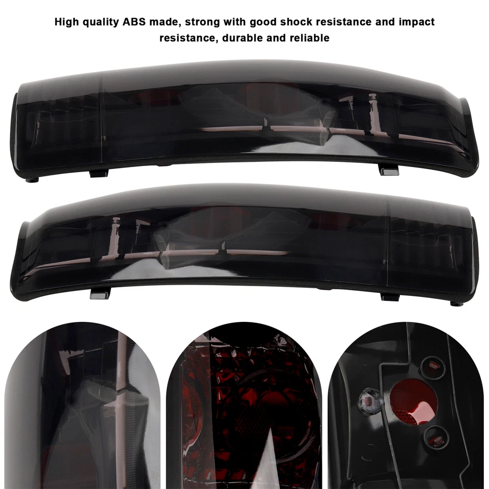 For 1988-1998 Chevy GMC C/K 1500 2500 3500 Black Smoke Tail Lights Brake Lamps - Image 4 of 4