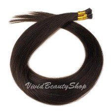25 I Stick Glue Tip Micro Beads Straight Remy Human Hair Extension Dark Brown 2