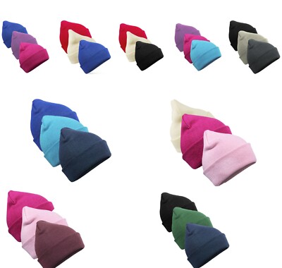 3er PACK KOMBI BEANIE MÜTZE WARM BEANY MÜTZEN 3ER SET KINDER ERWACHSENE TOLLE FARBEN