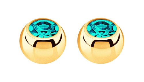 Set 2 Piercing Gioielli Vite Palle Placcato Oro IN 1,6x5mm con Zirconia Crystal - Foto 9 di 36