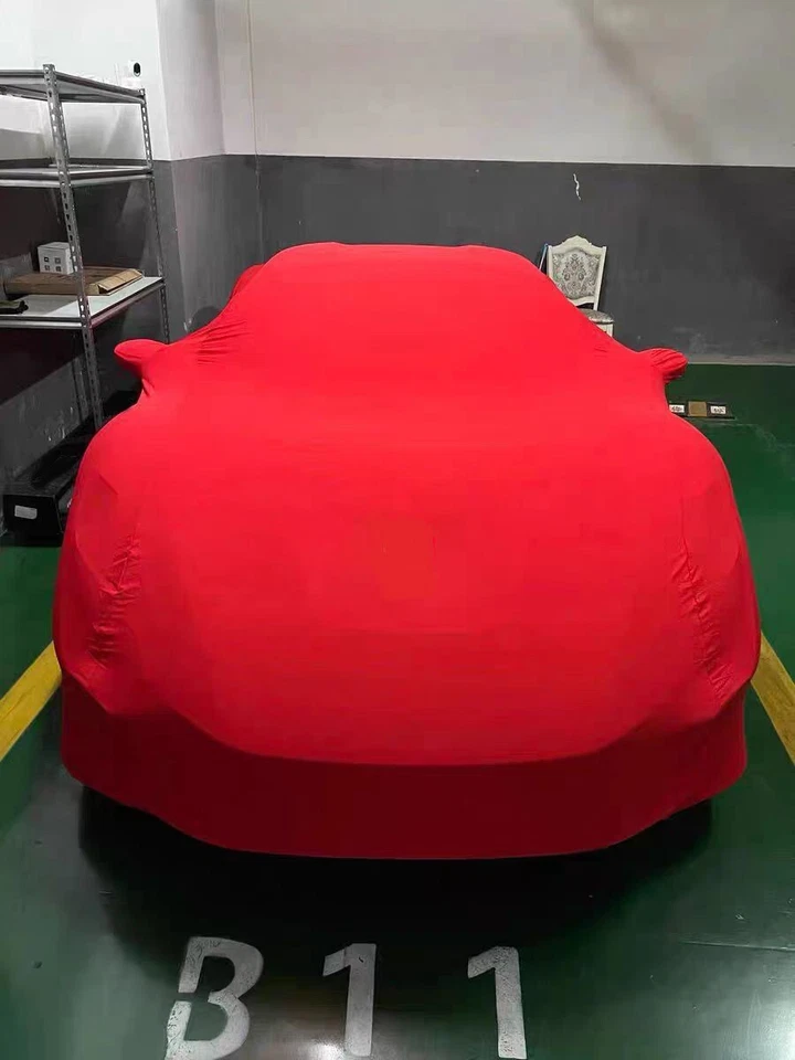 Fit Ferrari 360/ 458/488/550/575/F8/F355 Indoor Car Cover W/Logo Coverage Red - Image 4 of 4