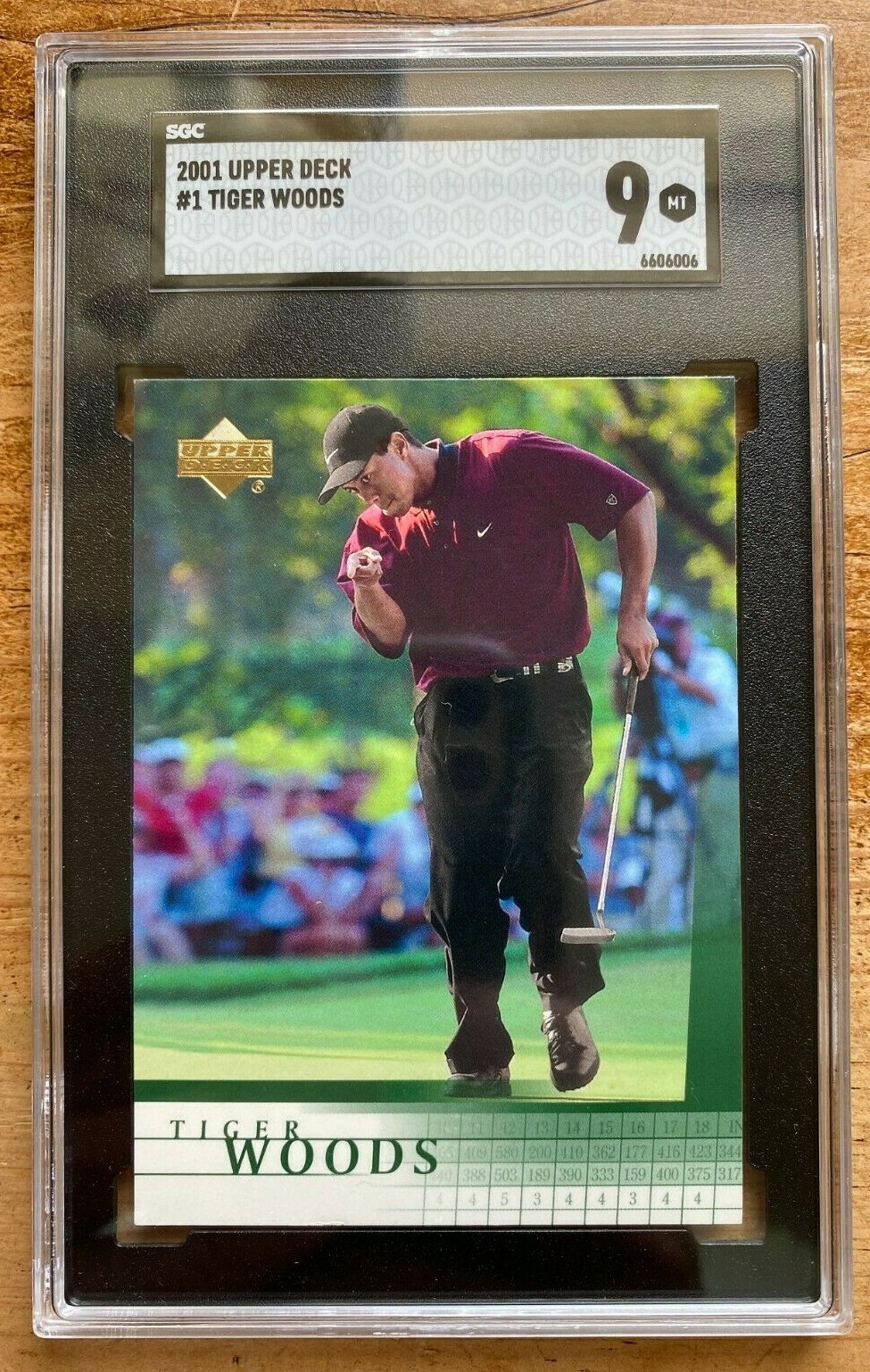 TIGER WOODS 2001 UPPER DECK GOLF #1 SGC 9 MINT GRADED PGA ROOKIE RC CARD