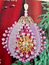LeeWards RHINESTONE SUNBURST Boutique Vtg Sequin Bead Christmas Ornament KIT