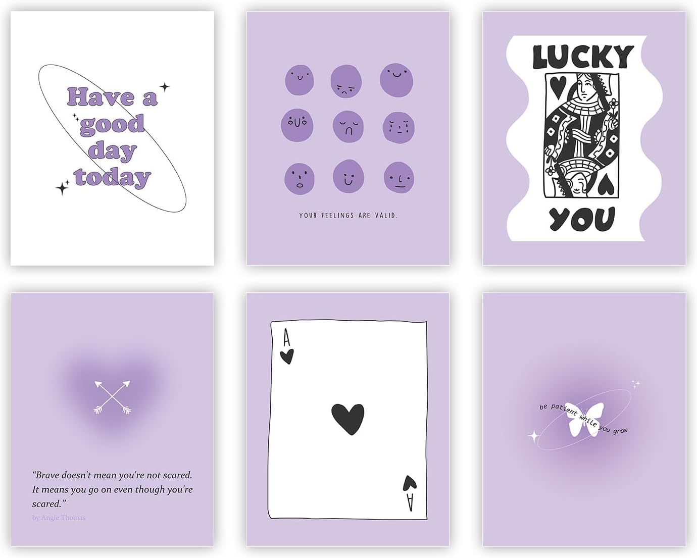 Purple Preppy Wall Decor Pastel Purple Aura Gradient Poster Trendy Funky Prints