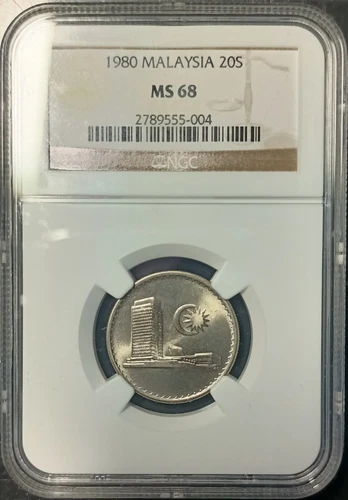MALAYSIA 1980 20CENTS NGC MS68.