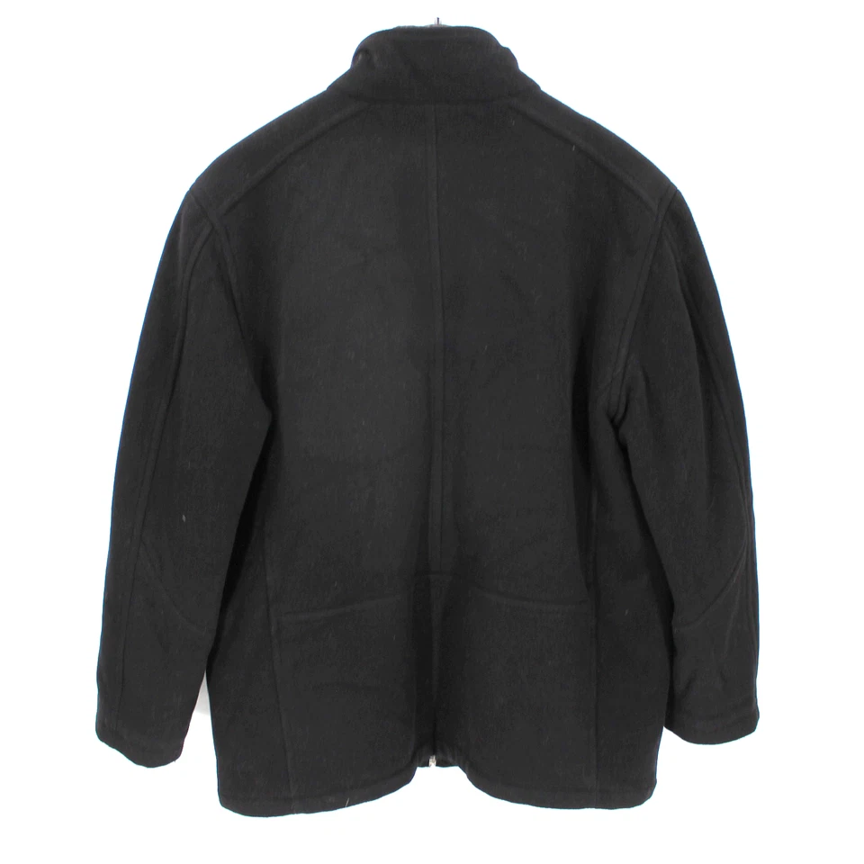 Abrigo Barneys New York Negro Lana Cachemira Edredón Forrado Cremallera L Imitación Piel Chaqueta Foto 4 de 4