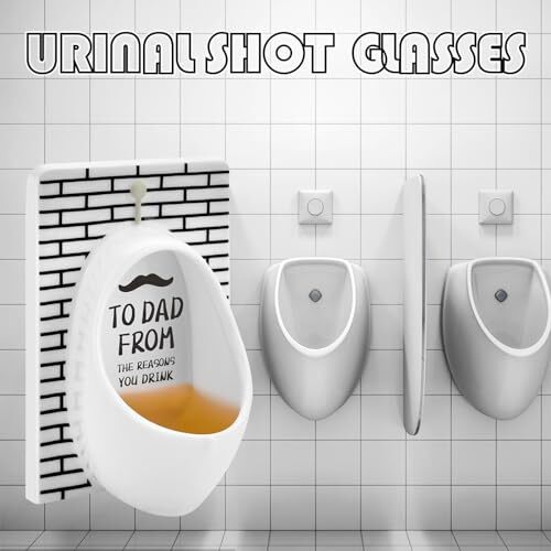 Funny Urinal Shot Glasses - Novelty Gag Gift For White Elephant Parties & Stocking Stuffers