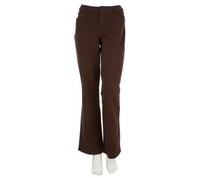 Denim & Co How Comfy Boot Cut Knit Jeans Pockets Dark Chocolate 12 A220699 Denim & Co How Comfy Boot Cut Knit Jeans Pockets Dark Chocolate 12 A220699