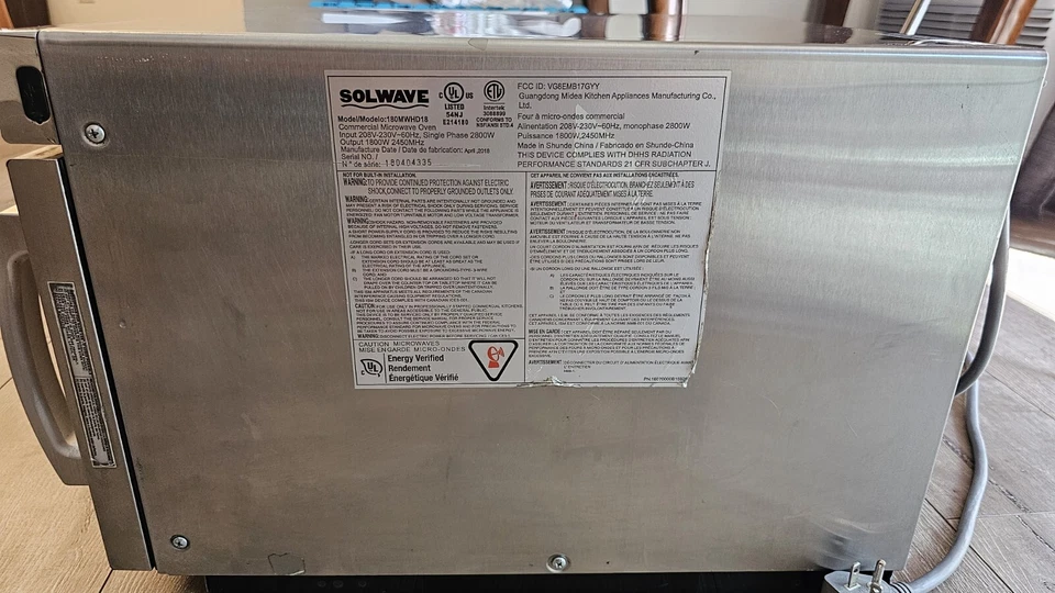 Microondas SOLWAVE 180MWHD18 Foto 3 de 4