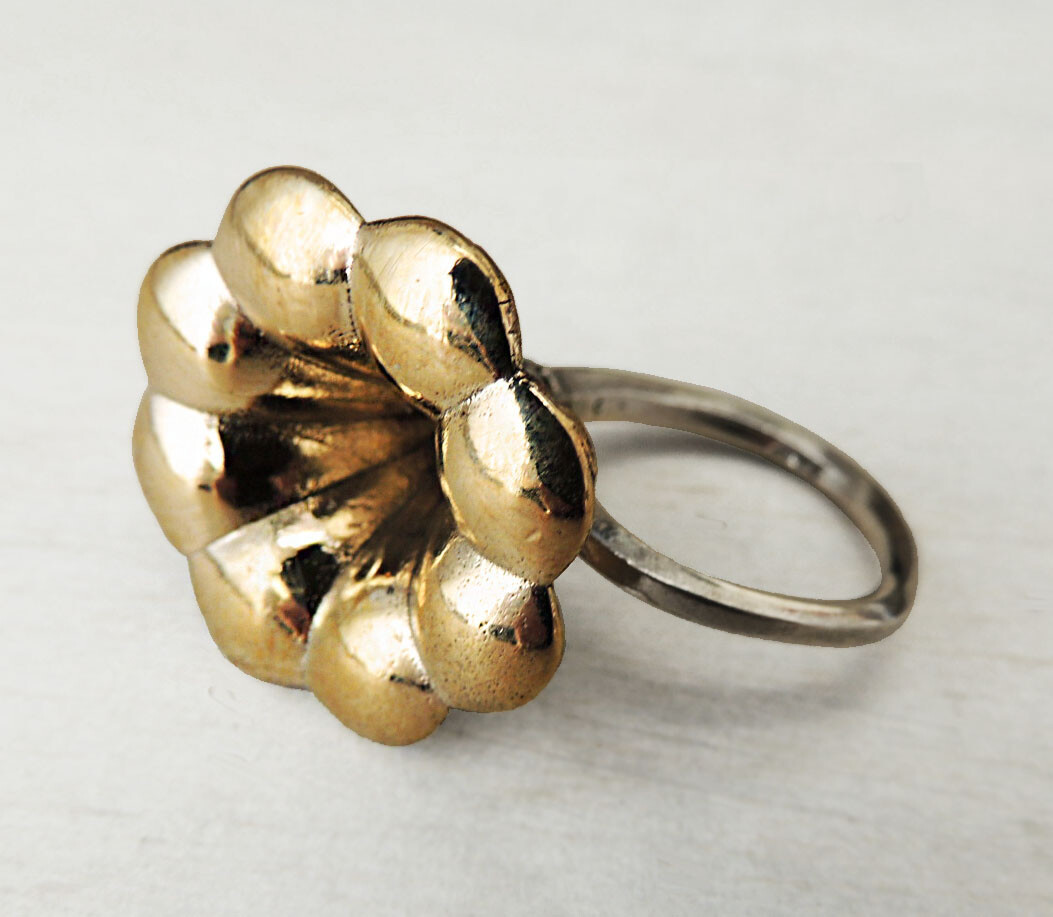 GRAMOPHONE horn RING, 925 solid sterling silver a… - image 1