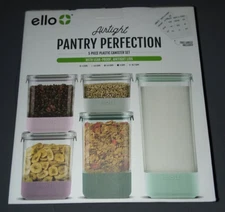 ELLO Airtight Pantry Perfection 5 Piece Plastic container set NEW IN BOX