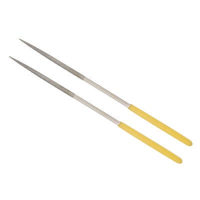 2Pcs Diamond Coated Needle File 3mm Dia 140mm Length Round File for Glass Stone