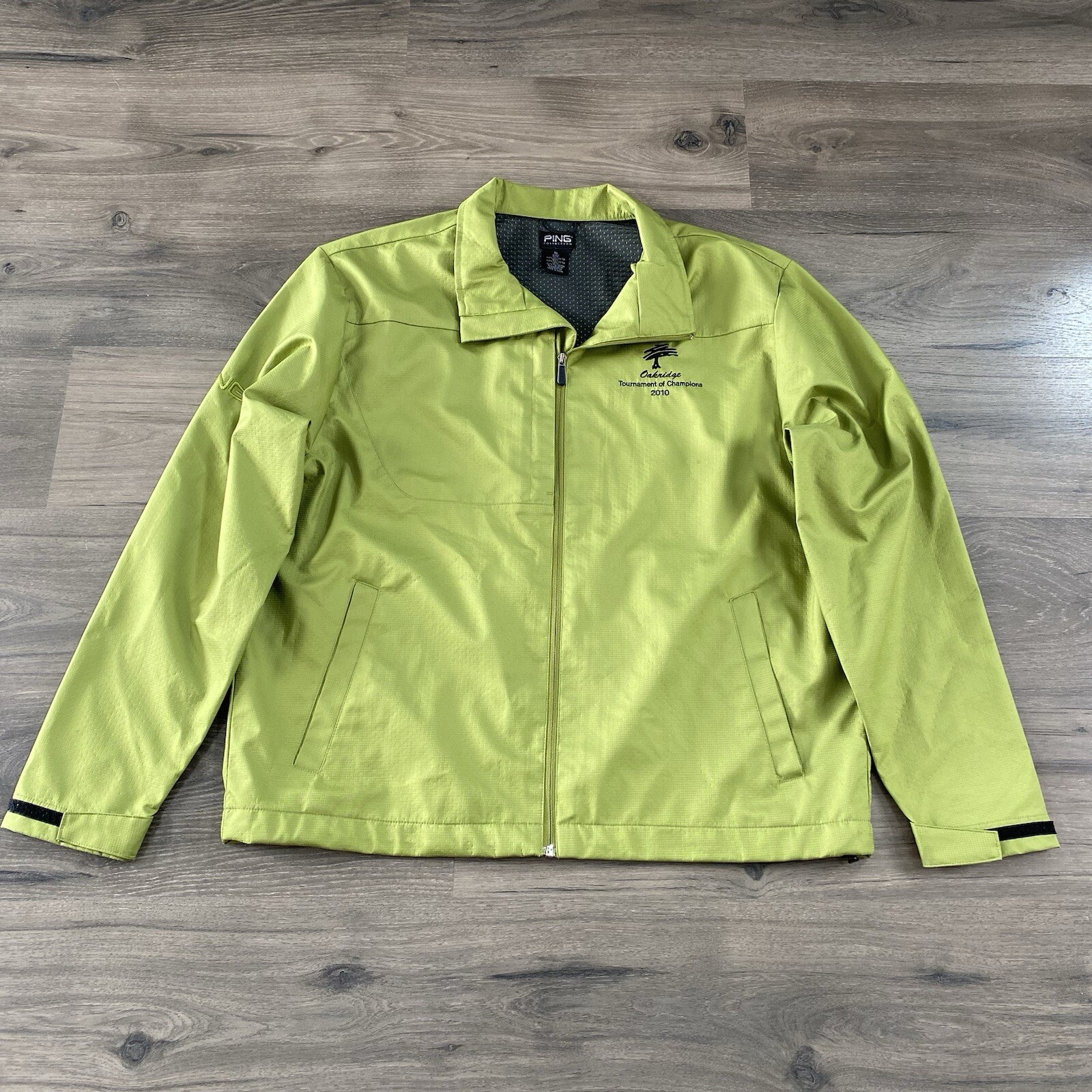 Ping Jacket Men's XL Full Zip Mesh Lined Golf Windbreaker Green Jacket GUC