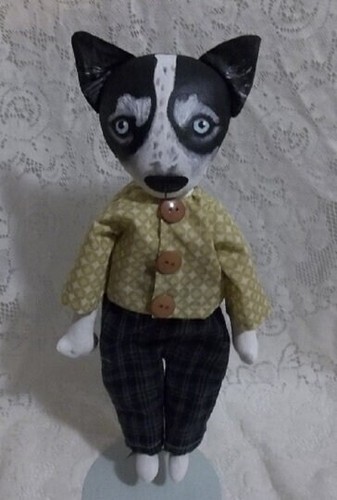 Made To Order Dog Doll, Folk Art Doll, Pet Art, Primitive Doll, Whimsical - Picture 7 of 14