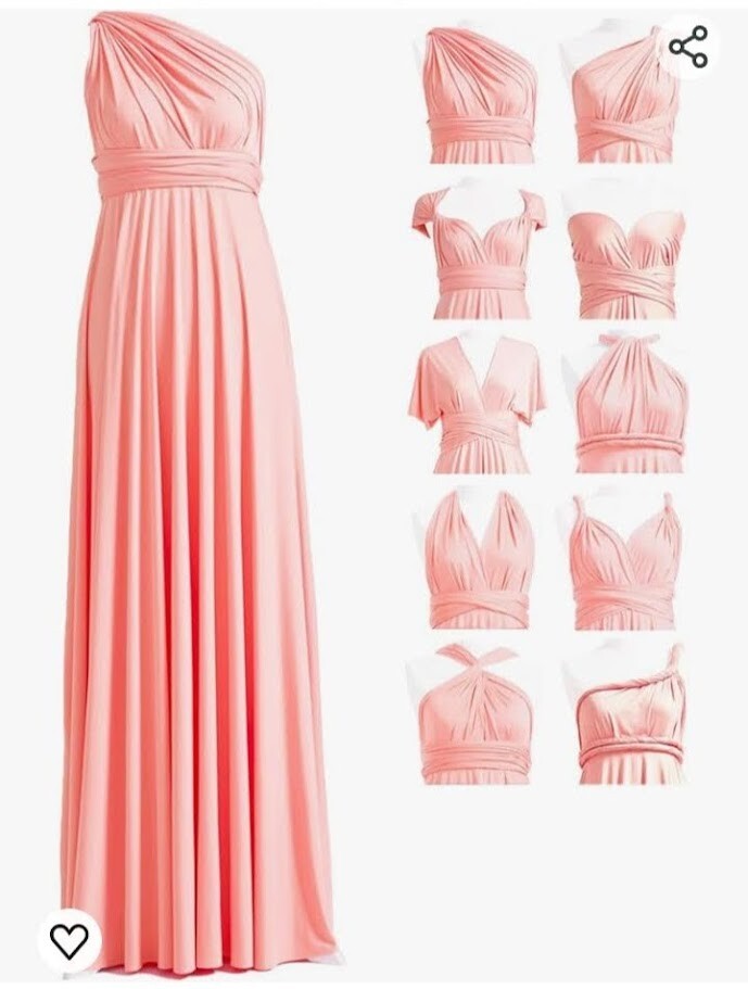72styles Floor Length Infinity Dress with Bandeau, Convertible Bridesmaid  Dress