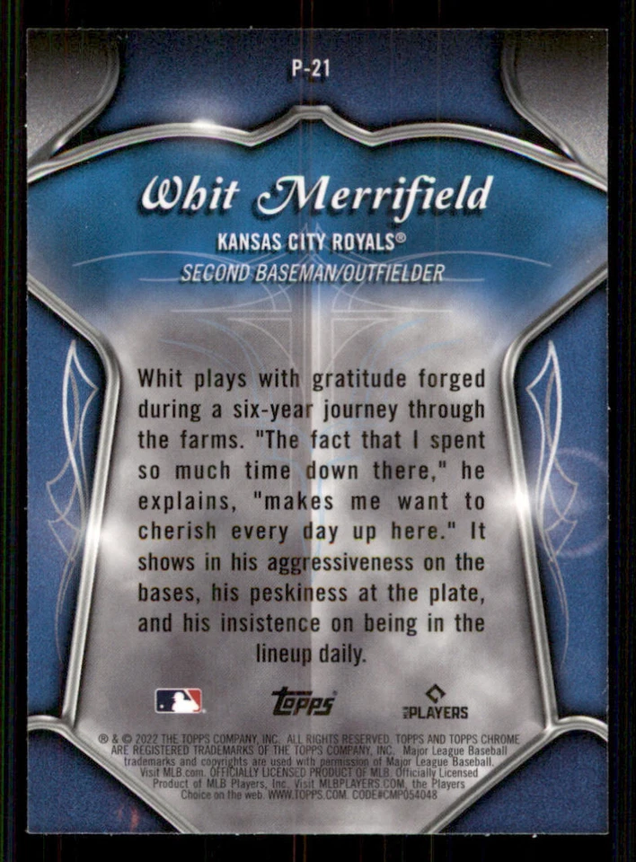 2022 Topps Chrome Club Plaques #P21 Whit Merrifield - Image 2 of 2