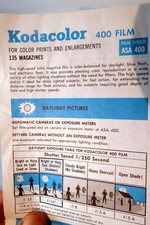 Kodak ASA 400 film Kodacolor 35mm guide Manual 1976