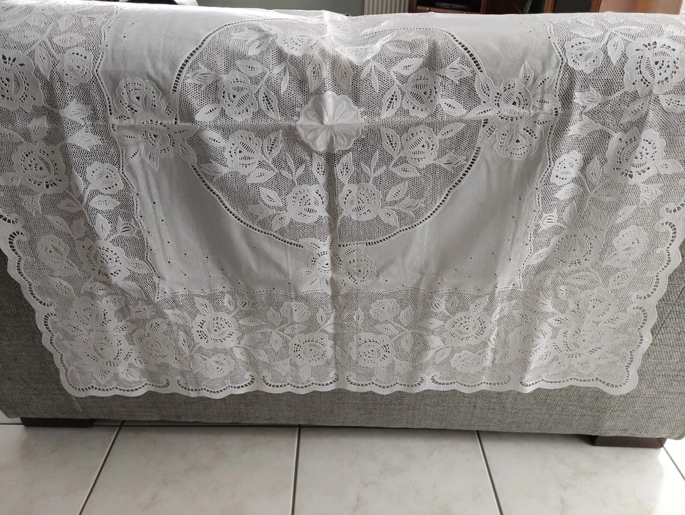 NAPPE CARREE FACON DENTELLE PLASTIFIEE - VINTAGE - Photo 3/3