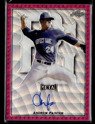 2020 Leaf Metal Perfect Game #BA-AP1 Andrew Painter Metal Auto Pink Wave RC /6