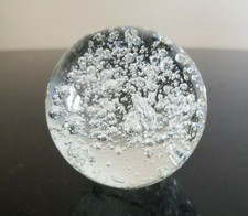 Glass Sphere Paperweight Transparent Bubbles Faux Crystal Ball Ornament 2 3/4"