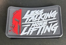 Fitness Patch- Less talking More Lifting PVC Rubber patch Hook