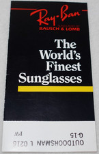 Ray-Ban World's Finest Sunglasses Bausch & Lomb Original Promotional Brochure