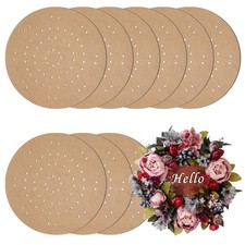 9 PCS 10 Inch Wreath Boards with Holes, Wood Wreath Forms with 100 Nylon Ties