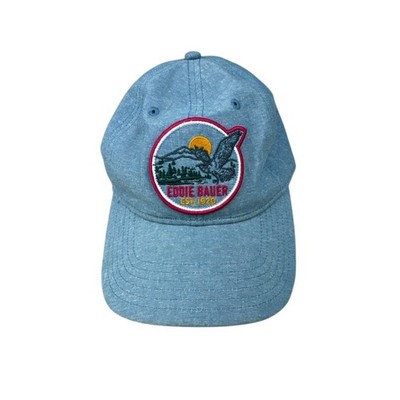Eddie Bauer Womens Hat Blue Adjustable Cap Mountain Eagle Patch Est 1920 Hiking
