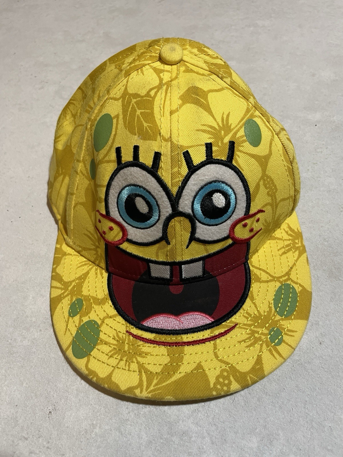 Spongebob Squarepants Fitted Cap Nickelodeon Yell… - image 1