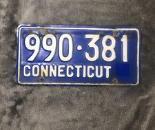 Vintage 60’s Connecticut License Plate Plates Gas Oil Chevy Ford Decor Sign Art