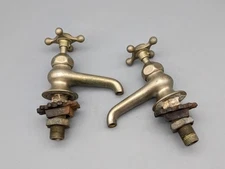 Antique Crane Brass Bath Kitchen Sink Basin Cross Handle Taps March 13, 1923 