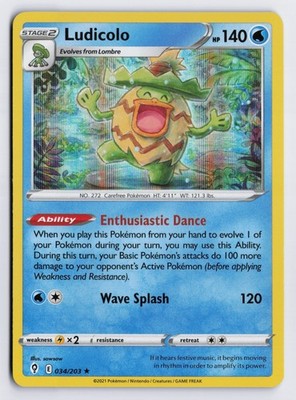 Ludicolo - SWSH07 #034/203 SWSH07: Evolving Skies Holo Rare Holofoil NM