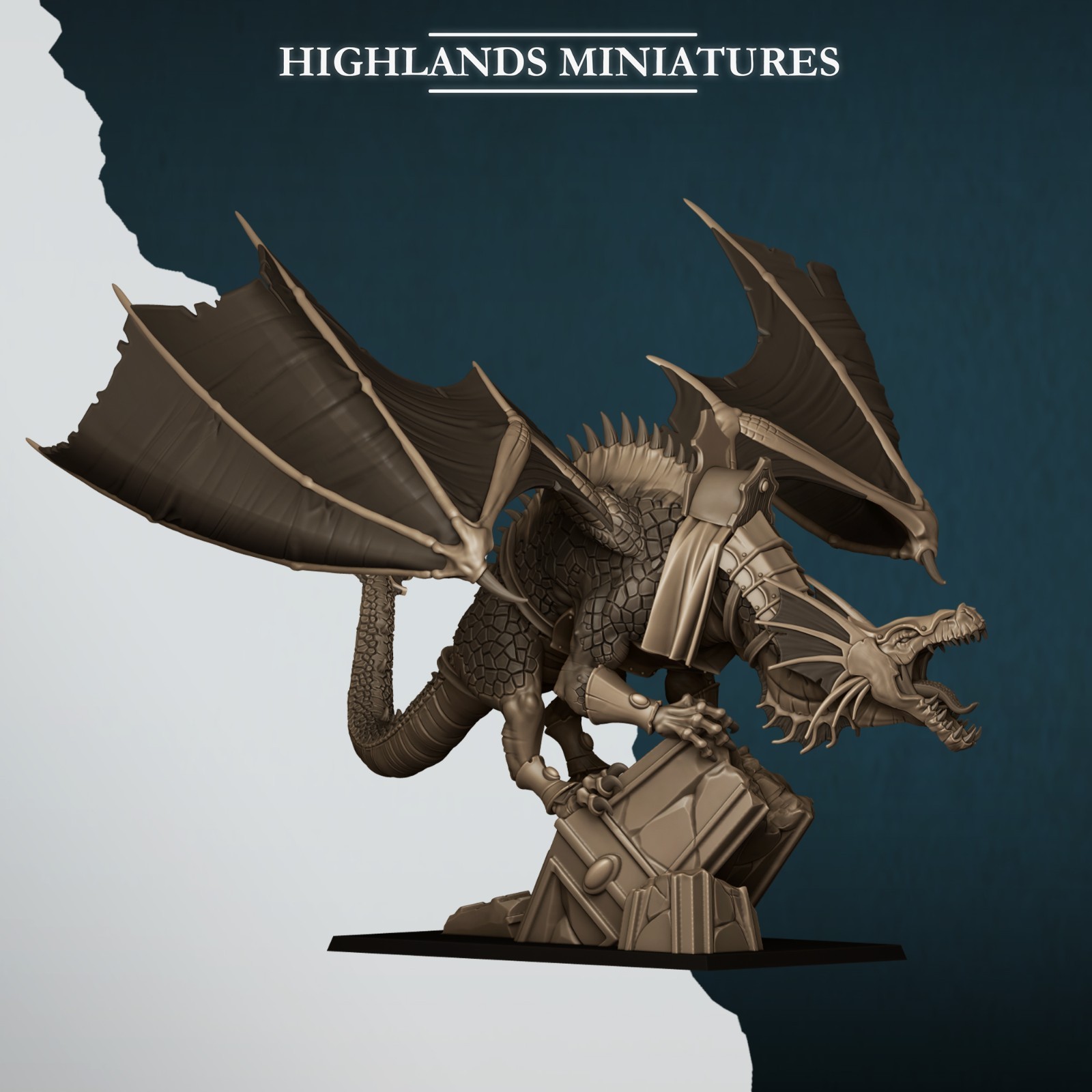 Highlands Miniatures Aegean Elf Dragon Rider, Prince and Mage (base included)