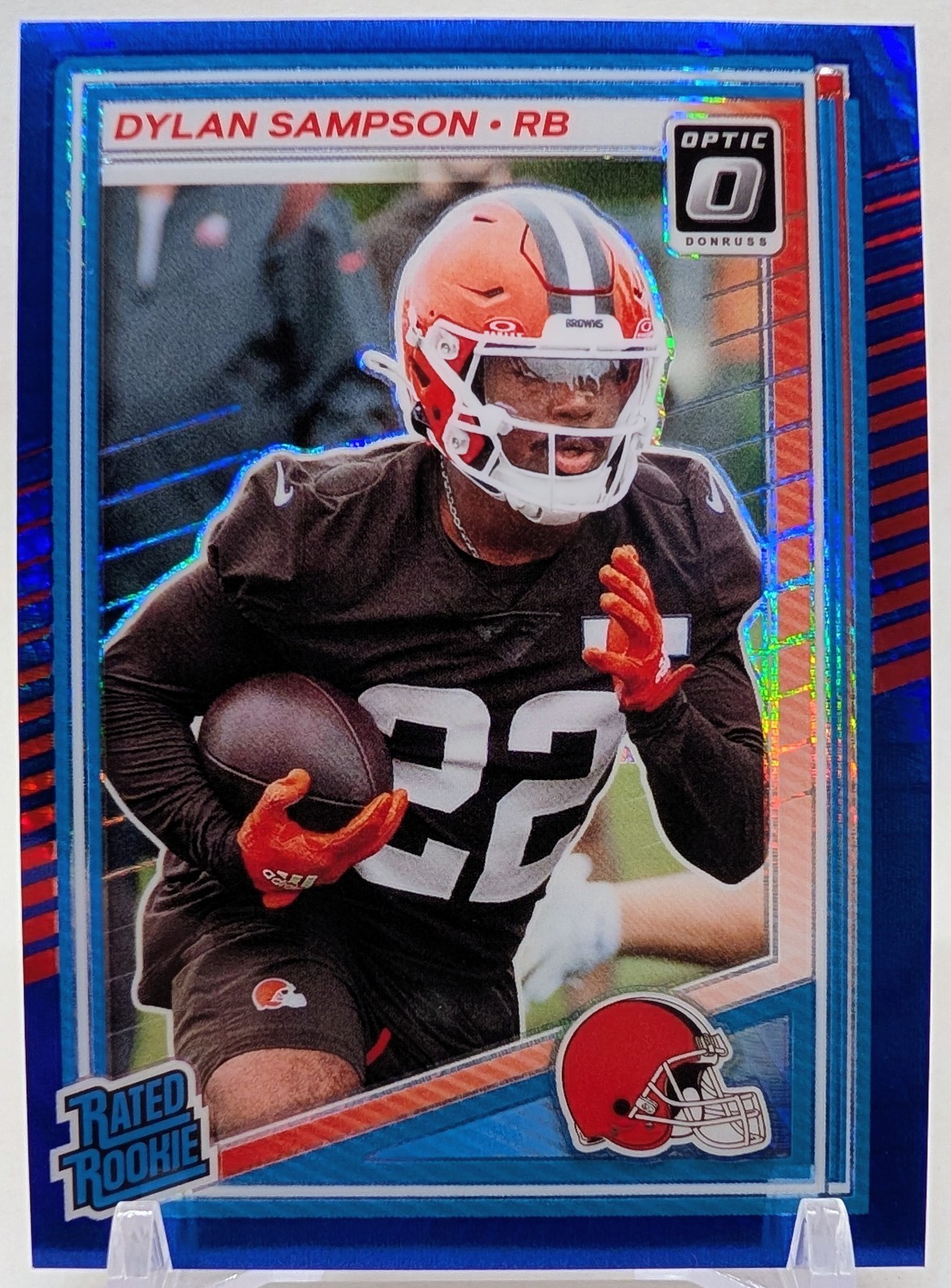 2025 Panini Optic Football - Dylan Sampson Card 238 Blue Hyper Rookie