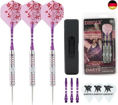 CUESOUL Pink Ladies 21/23 Gramm Steel Dartpfeile Steel Tip Darts with 2