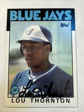 LOU THORNTON 1986 Topps #488 Autographed SIGNED Card TORONTO BLUE JAYS