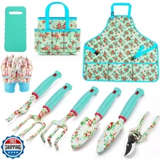 Garden Tools Set WANCHI 10 Piece Heavy Duty Floral Garden Tool Se