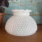 Vintage Hobnail Replacement Lamp Shade Milk Glass Ruffle Top