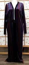 Zara Trafaluc Women’s Velvet Duster Topper Multicolor Striped Relaxed Size Small