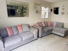 💥REDUCED💥Sofa Large 2 Seater Large 4 Corner Seater Soft Velvet Fabric Grey 