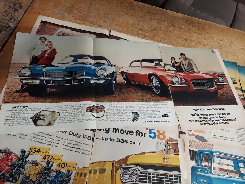 Lot of Original Vintage Chevrolet / Ford / Mustang Other Life Magazine Ads Lot#1
