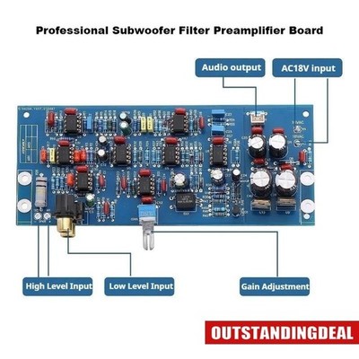 Professional Subwoofer   Preamplifier Board NE5532x8 Op Amp *yt